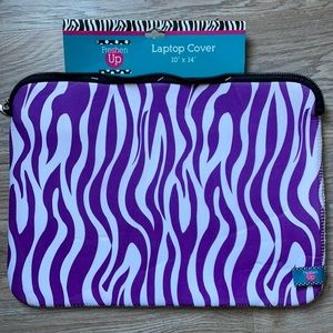 Purple zebra print laptop or iPad cover